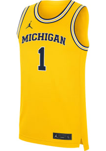 Nike Michigan Wolverines Gold Jordan #1 Replica Alt Jersey