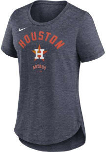 Nike Houston Astros Womens Navy Blue Stretch Run Arch Short Sleeve T-Shirt