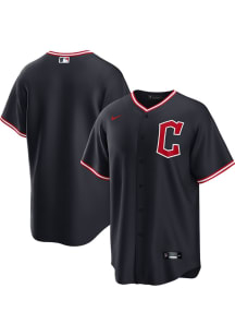 Cleveland Guardians Mens Nike Replica Blank Alt Jersey - Navy Blue