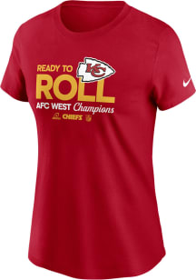 Nike Kansas City Chiefs Womens Red 2024 NFL Division Champs Trophy Collection Short Sleeve T-Shirt