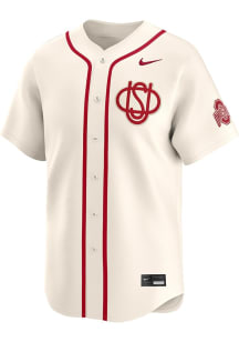 Nike Ohio State Buckeyes Mens Natural Alt Wordmark Baseball Jersey