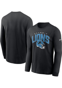 Nike Detroit Lions Black Helmet Long Sleeve T Shirt