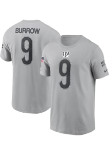 Joe Burrow Cincinnati Bengals Grey 2024 STS Short Sleeve Player T Shirt