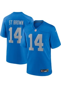 Amon-Ra St. Brown  Nike Detroit Lions Blue Alternate Football Jersey