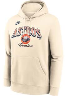 Nike Houston Astros Mens Cream Natural Coop Club Long Sleeve Hoodie