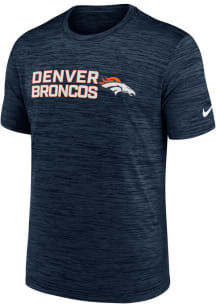 Nike Denver Broncos Navy Blue Velocity Stack Short Sleeve T Shirt