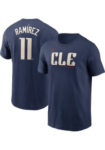 Jose Ramirez Cleveland Guardians Navy Blue City Connect Design Short Sleeve Player T Shirt