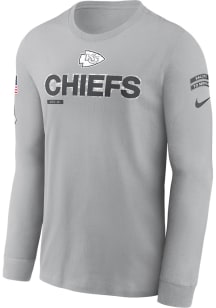 Nike Kansas City Chiefs Grey Salute to Service Long Sleeve T Shirt