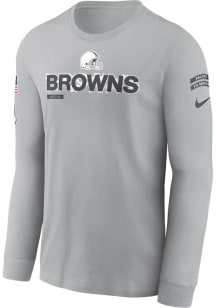 Nike Cleveland Browns Grey Salute to Service Long Sleeve T Shirt