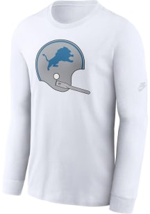 Nike Detroit Lions White Rewind Essential Cotton Long Sleeve T Shirt