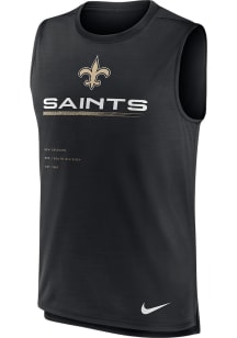 Nike New Orleans Saints Mens Black Muscle Trainer Short Sleeve Tank Top
