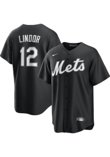 Francisco Lindor New York Mets Mens Replica Fashion Jersey - Black