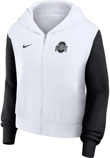 Nike Ohio State Buckeyes Womens White Colorblocked Script Long Sleeve Full Zip Jacket