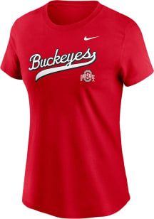 Nike Ohio State Buckeyes Womens Red Local Script Short Sleeve T-Shirt