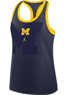 Nike Michigan Wolverines Womens Blue Racerback Shadow Tank Top