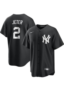 Derek Jeter New York Yankees Mens Replica Fashion Jersey - Black