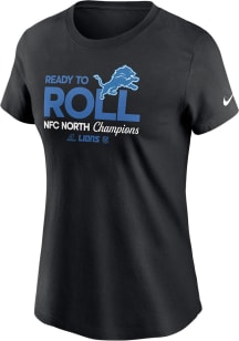 Nike Detroit Lions Womens Black 2024 NFL Division Champs Trophy Collection Short Sleeve T-Shirt