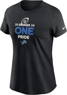 Nike Detroit Lions Womens Black 2024 NFL Playoff Participant Short Sleeve T-Shirt