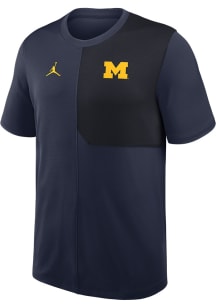 Nike Michigan Wolverines Blue Jordan Coach Short Sleeve T Shirt