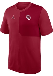 Nike Oklahoma Sooners Crimson Jordan Coach Short Sleeve T Shirt