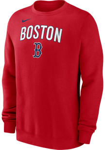 Nike Boston Red Sox Mens Red Fleece Long Sleeve Crew Sweatshirt