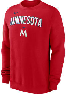 Nike Minnesota Twins Mens Red Fleece Long Sleeve Crew Sweatshirt