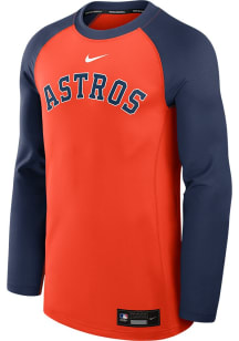 Nike Houston Astros Mens Orange AC Game Time Long Sleeve Sweatshirt