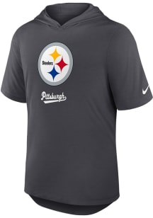 Nike Pittsburgh Steelers Anthracite Logo Short Sleeve Hoods