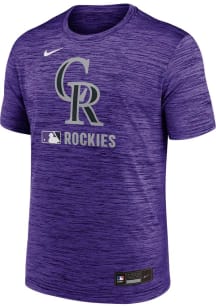 Nike Colorado Rockies Purple AC Velocity Short Sleeve T Shirt