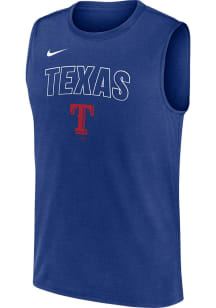 Nike Texas Rangers Mens Blue Muscle Short Sleeve Tank Top
