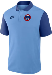 Nike Chicago Cubs Mens Light Blue Cooperstown Knockout Short Sleeve Polo