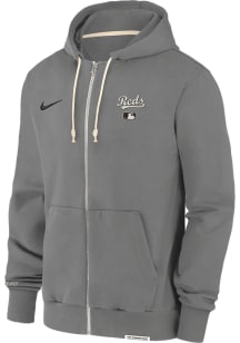 Nike Cincinnati Reds Mens Grey AC Travel Long Sleeve Full Zip Jacket