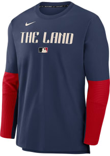 Nike Cleveland Guardians Mens Navy Blue AC City Connect Long Sleeve Sweatshirt