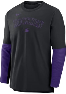 Nike Colorado Rockies Mens Black AC Lightweight Player Long Sleeve Sweatshirt