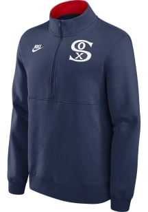Nike Chicago White Sox Mens Navy Blue Cooperstown Knockout Long Sleeve Qtr Zip Pullover
