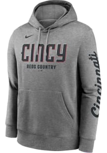 Nike Cincinnati Reds Mens Grey City Connect French Terry Fashion Hood