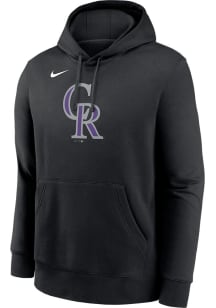 Nike Colorado Rockies Mens Black Logo Club Long Sleeve Hoodie