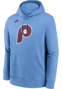 Nike Philadelphia Phillies Mens Light Blue Cooperstown Logo Club Long Sleeve Hoodie