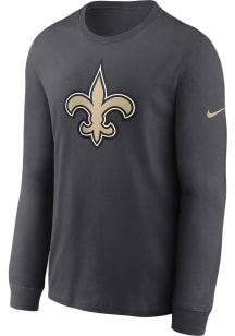 Nike New Orleans Saints Black Primary Logo Long Sleeve T Shirt
