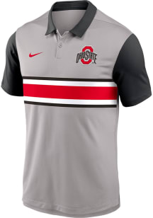Nike Ohio State Buckeyes Mens Grey Vapor Short Sleeve Polo