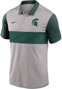 Nike Michigan State Spartans Mens Grey Vapor Short Sleeve Polo