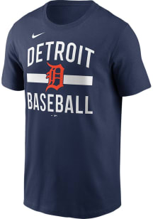 Nike Detroit Tigers Navy Blue Arched Short Sleeve T Shirt