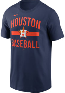 Nike Houston Astros Navy Blue Arched Short Sleeve T Shirt
