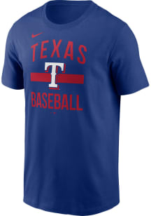 Nike Texas Rangers Blue Arched Short Sleeve T Shirt