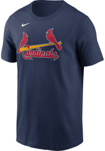 Nike St Louis Cardinals Navy Blue Fuse Wordmark Short Sleeve T Shirt