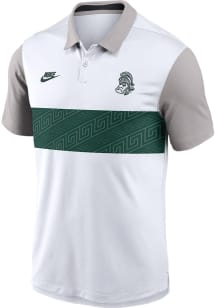 Nike Michigan State Spartans Mens White Vapor Short Sleeve Polo