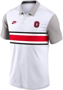 Nike Ohio State Buckeyes Mens White Vapor Short Sleeve Polo