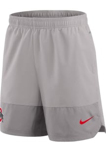 Nike Ohio State Buckeyes Mens Grey Dri-Fit Woven Shorts