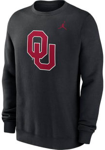 Nike Oklahoma Sooners Mens Black Jordan Primary Logo Long Sleeve Crew Sweatshirt
