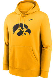 Nike Iowa Hawkeyes Mens Gold Primary Logo Long Sleeve Hoodie